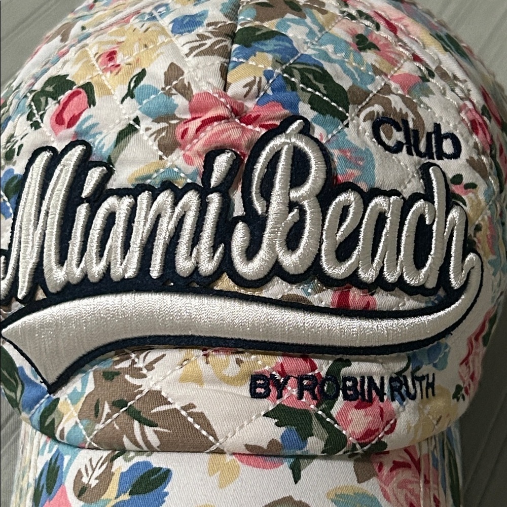 Robin Ruth Floral Miami Beach Club Cap Snapback Hat Cap Florida Unisex - Picture 2 of 7